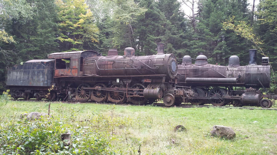 Abandoned Old Steam Trainin Woods.jpg Wallpaper