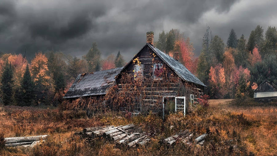 Abandoned Wooden House Wallpaper