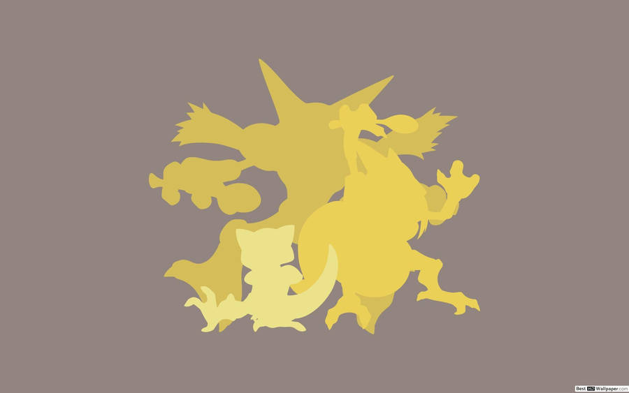 Abra Evolution Forms Silhouette Wallpaper