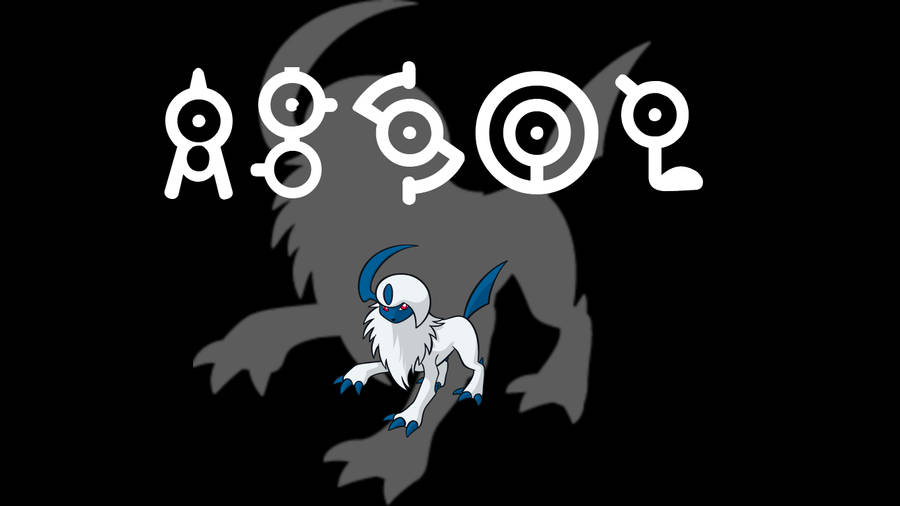 Absol With Unown Alphabet Wallpaper