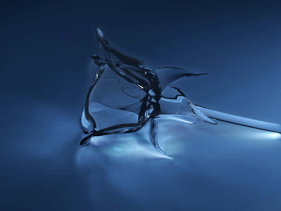 Abstract Blue Glass Sculpture Wallpaper