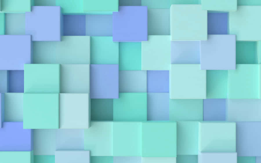 Abstract Blue Green Squares Background Wallpaper