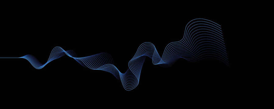 Abstract Blue Wave Black Background Wallpaper