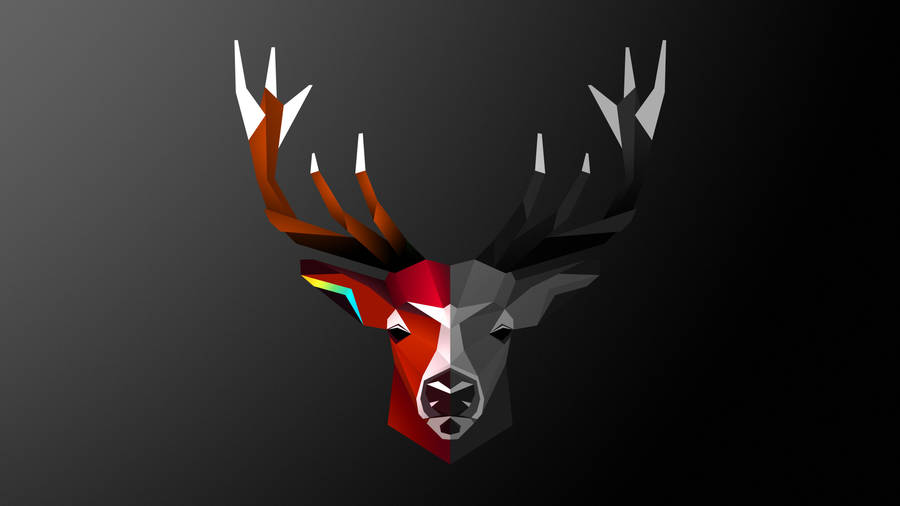 Abstract Deer Art Half-colored Head Wallpaper