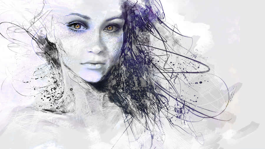 Abstract Female Portrait Artwork Wallpaper