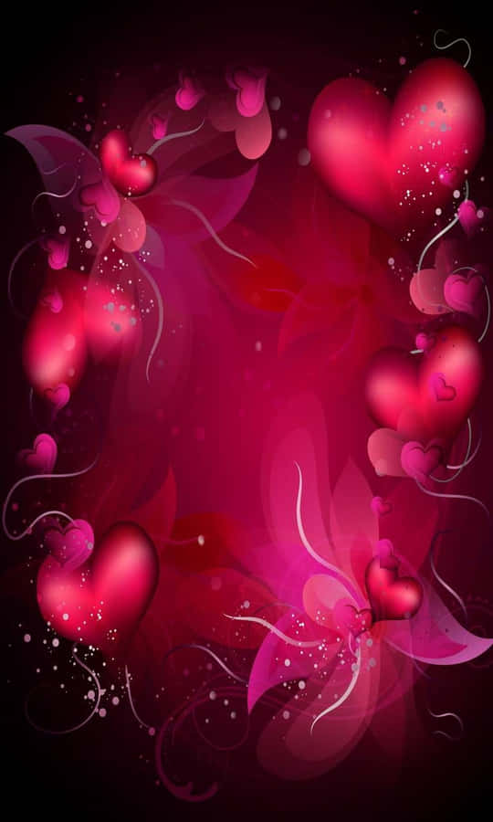 Abstract Heartsand Butterflies Wallpaper