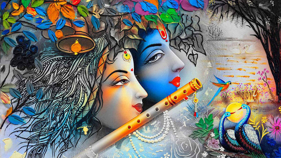 Abstract Hindu God Krishna Wallpaper