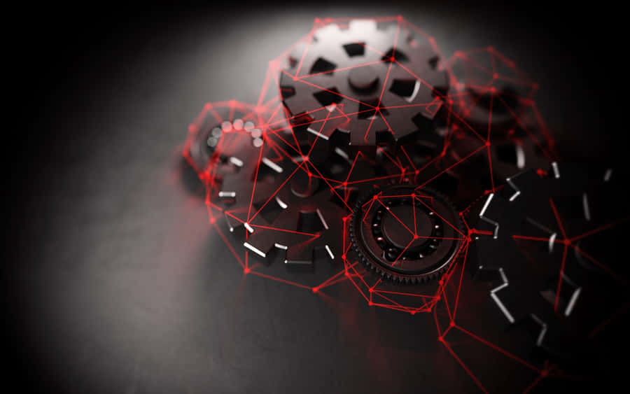 Abstract Mechanical Gears Network Wallpaper