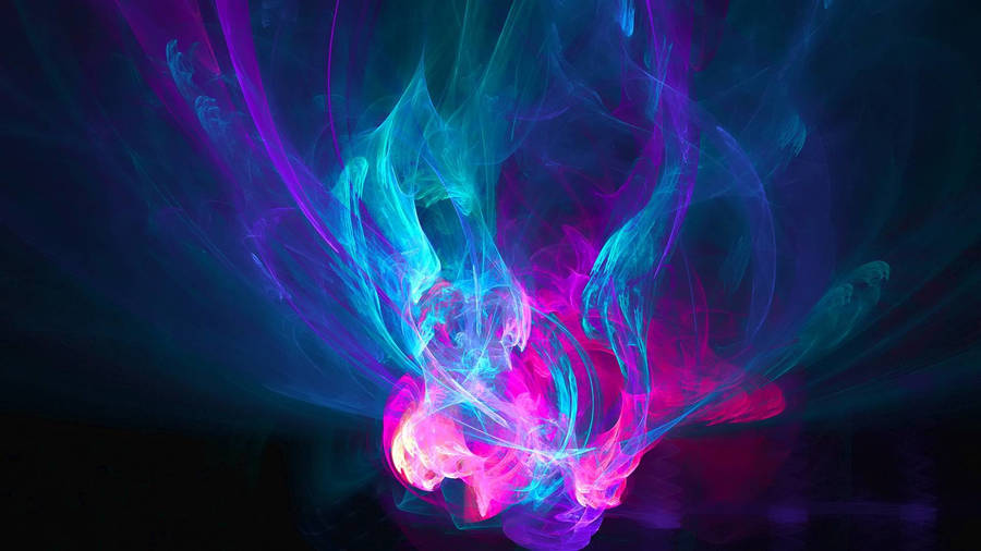 Abstract Neon Pink And Blue Fire Wallpaper