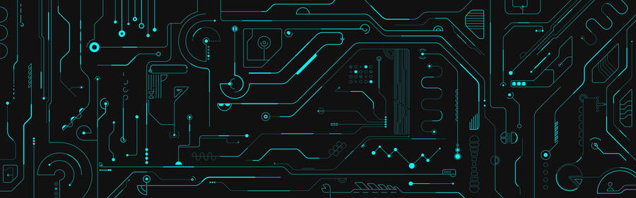 Abstract Technology Dual Monitor Wallpaper