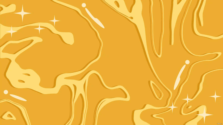 Abstract Yellow Lines On Plain Gold Wallpaper