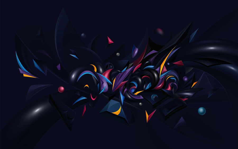 Abstract3 D Art Dark Background Wallpaper