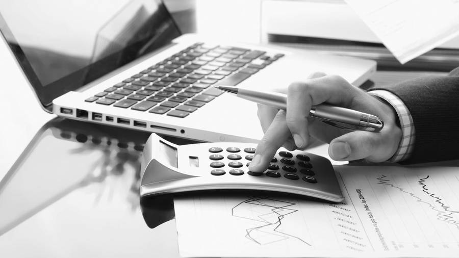 Accounting Devices Grayscale Wallpaper