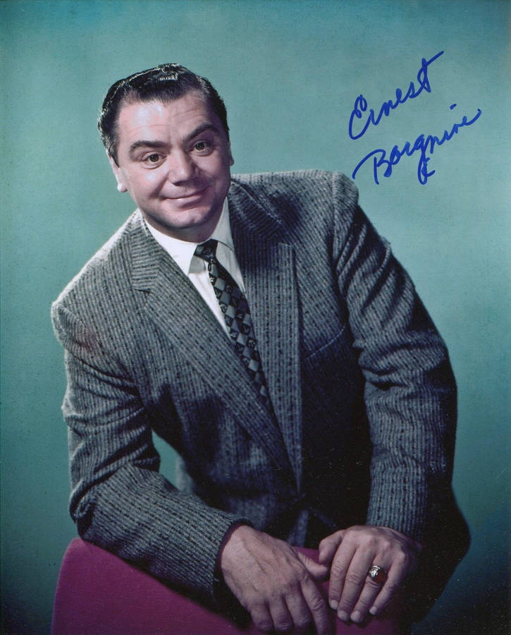 Actor Ernest Borgnine Signature Portrait Wallpaper