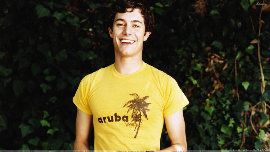 Adam Brody Yellow Shirt Wallpaper