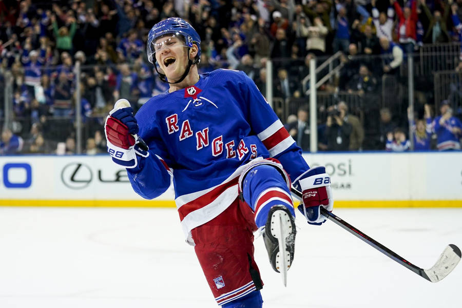 Adam Fox New York Rangers Celebration Wallpaper