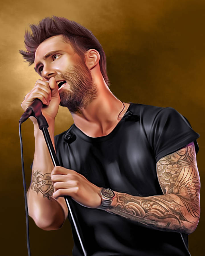 Adam Levine Digital Painting Wallpaper