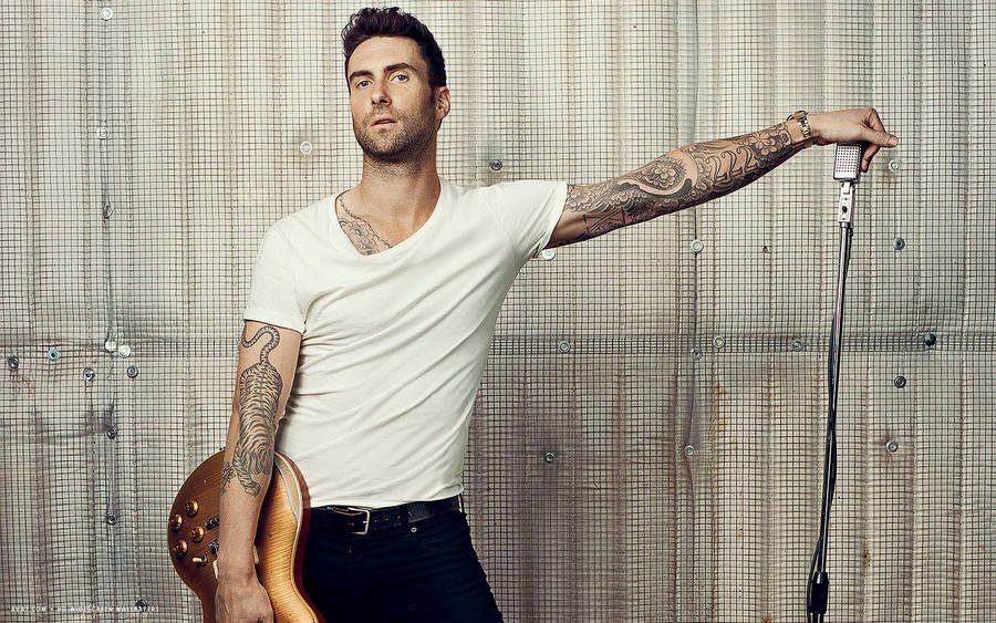 Adam Levine In White Wallpaper