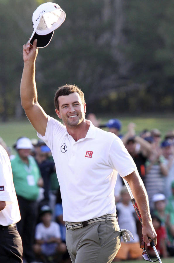 Adam Scott Holding His Hat Wallpaper