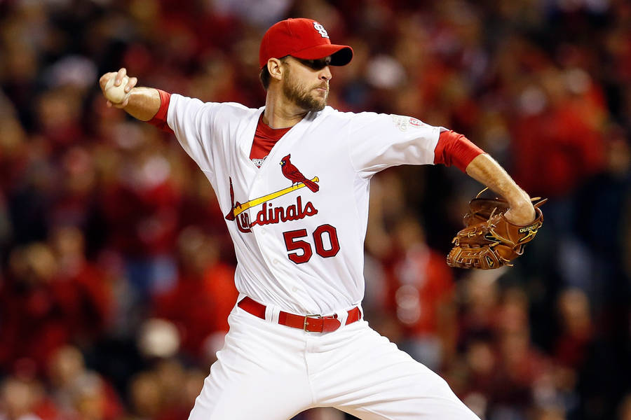 Adam Wainwright In Cardinals Uniform Wallpaper