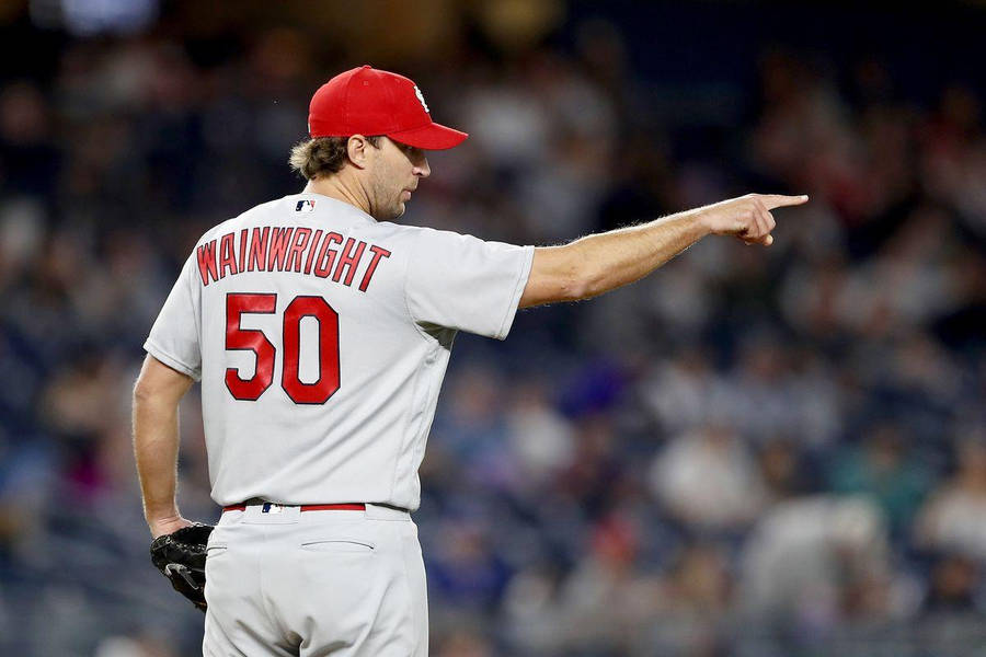 Adam Wainwright Pointing Finger Wallpaper