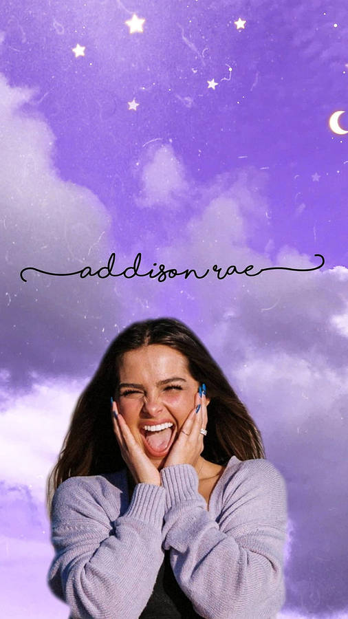 Addison Rae Purple Clouds Wallpaper