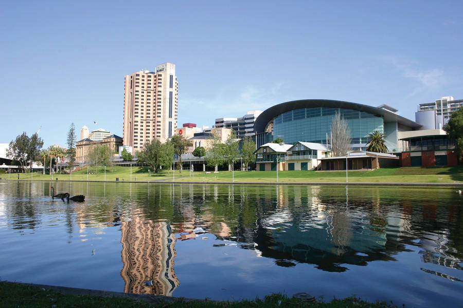 Adelaide Center From Torrens River Wallpaper