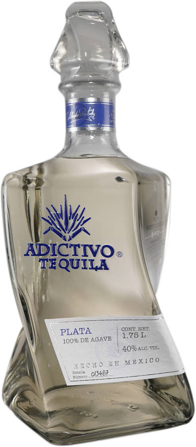 Adictivo Plata Tequila In A Clear Bottle Wallpaper