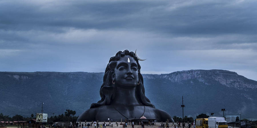 Adiyogi Shiva On A Gloomy Day Wallpaper