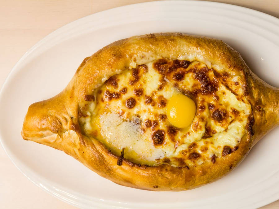 Adjarian Khachapuri Delicacy Overhead Shot Wallpaper