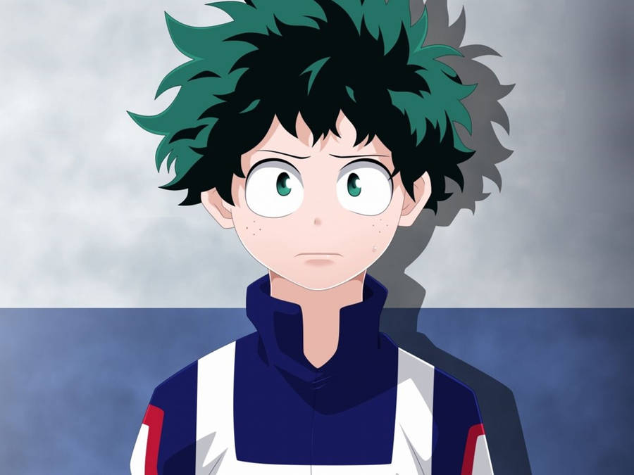 Adorable Cartoon Illustration Of Midoriya Izuku Wallpaper