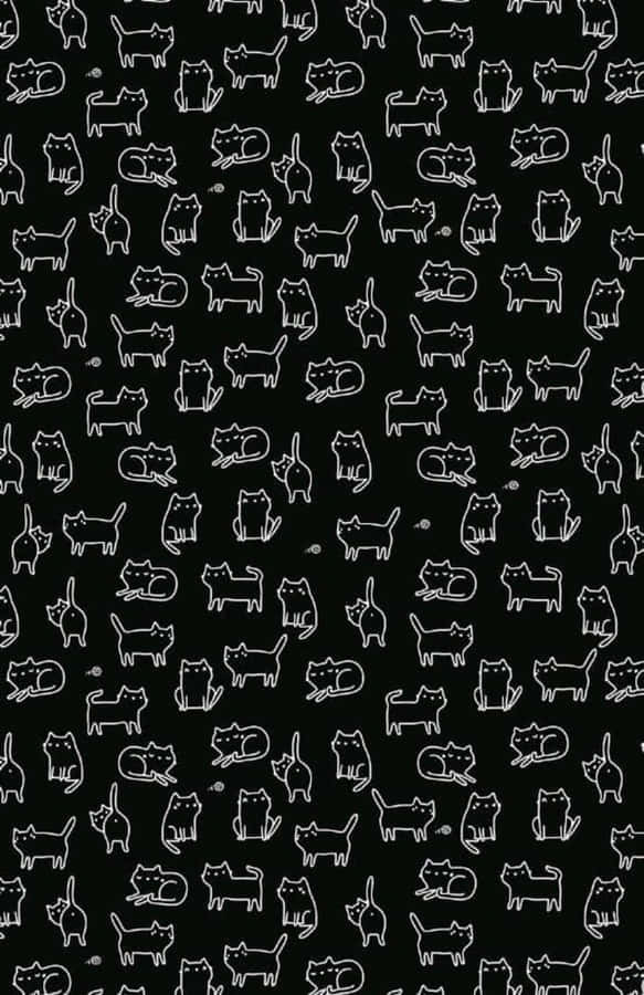 Adorable Cat Pattern Background Wallpaper
