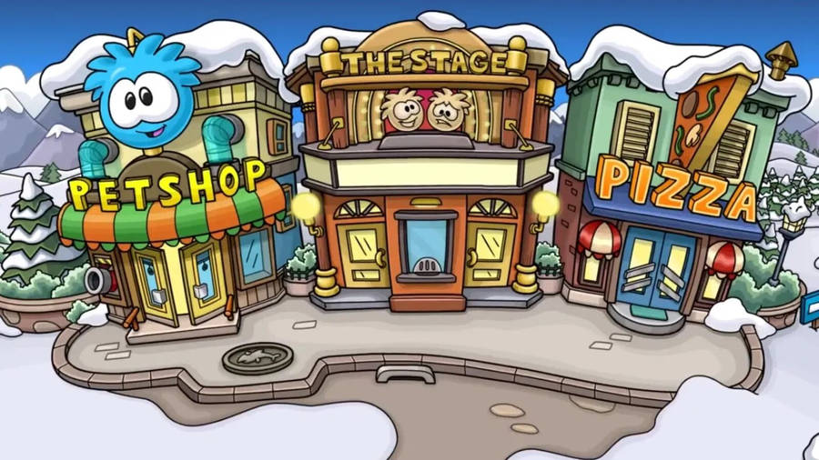 Adorable Club Penguin Village Wallpaper