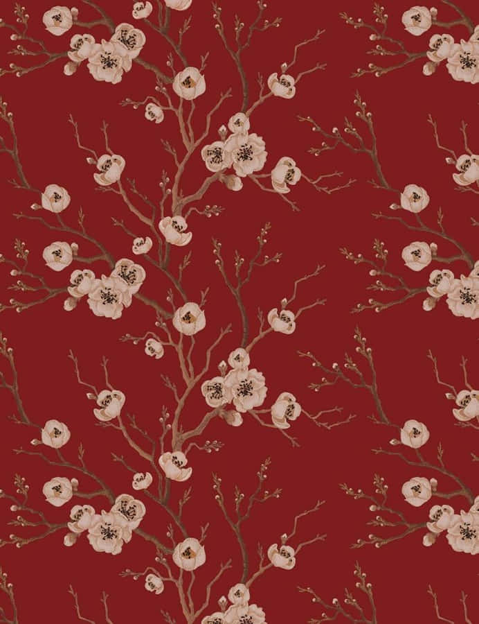 Adorable Maroon Hue Adding Vibrancy And Freshness To A Living Space Wallpaper