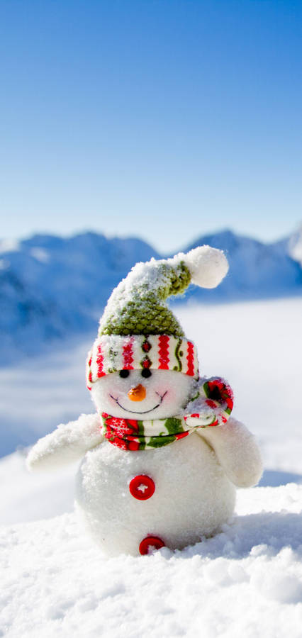 Adorable Snowman Winter Iphone Wallpaper