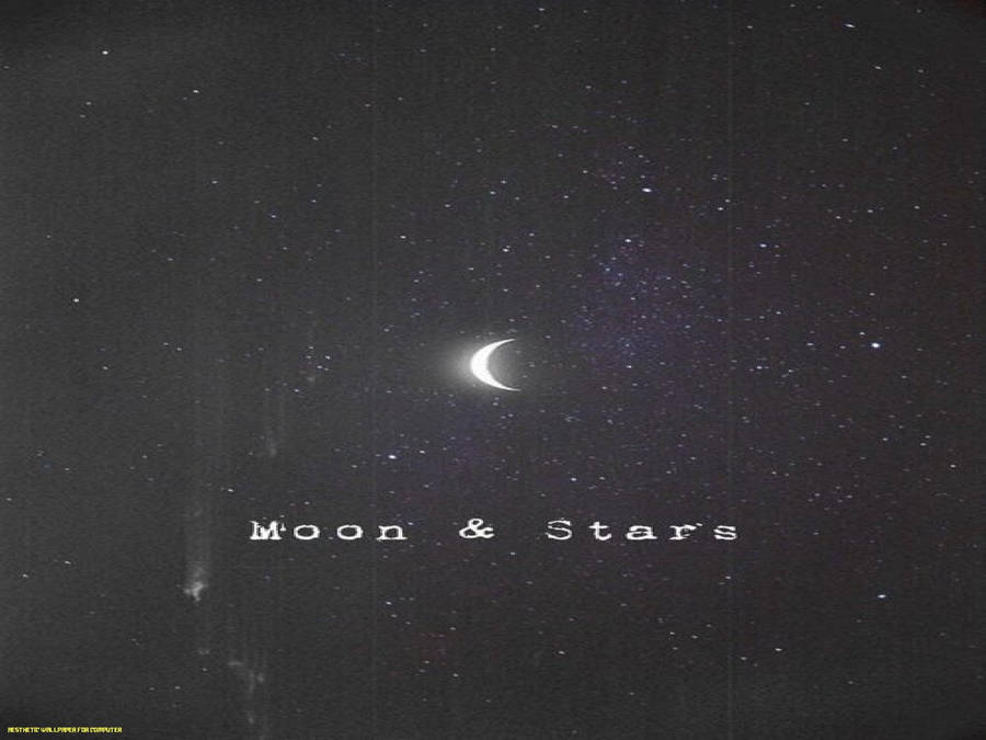 Adorable Stars And Moon Desktop Wallpaper