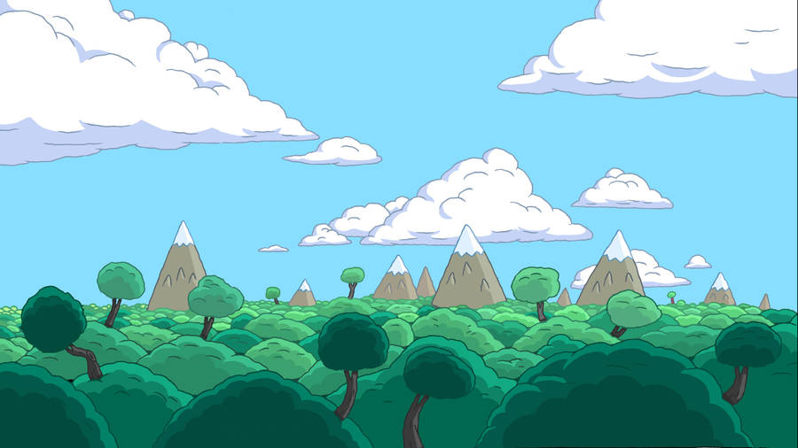 Adventure Time Land Of Ooo Landscape Wallpaper