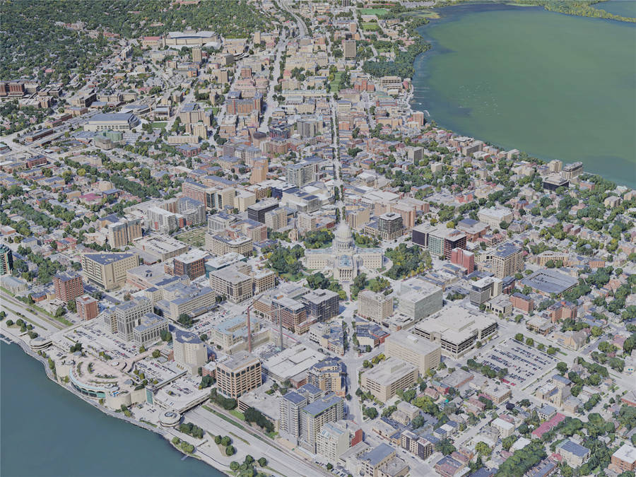 Aerial Image Of Madison Wallpaper