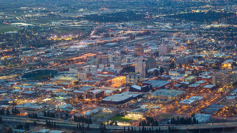 Aerial Photo Of Fresno California Wallpaper