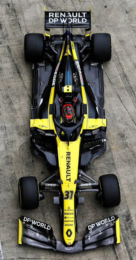 Aerial Shot Of Esteban Ocon Race Car Wallpaper