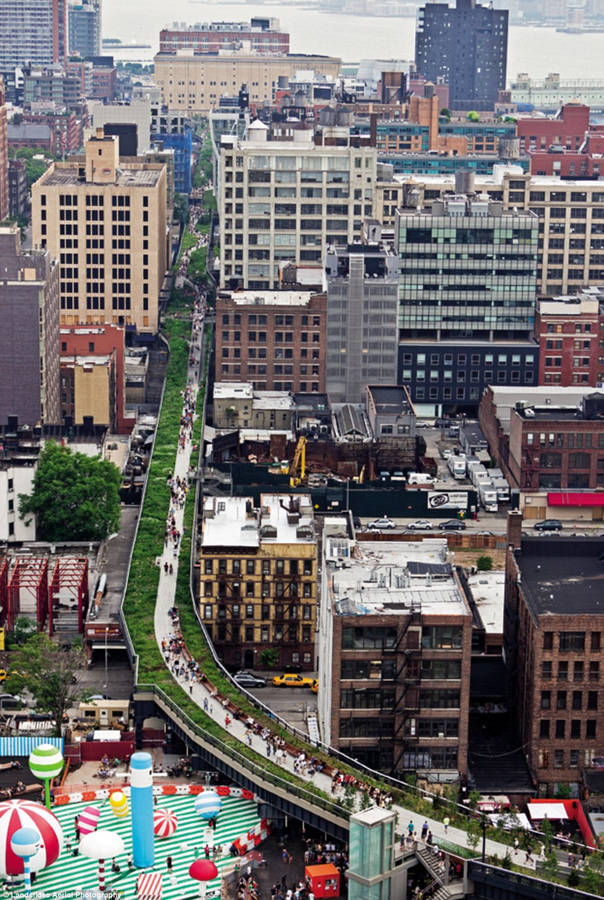 Aerial Shot The High Line Portrait Wallpaper