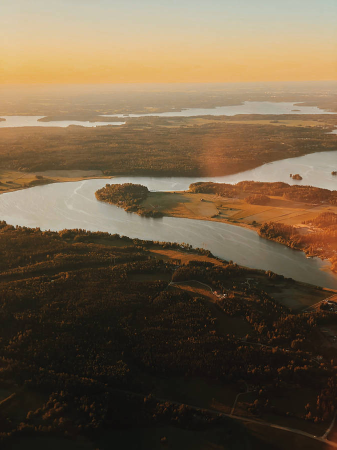 Aerial View Of Beautiful Iphone Landscape Wallpaper