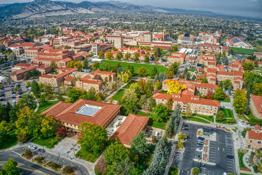 Aerial View Of The University Of Colorado Campus Wallpaper