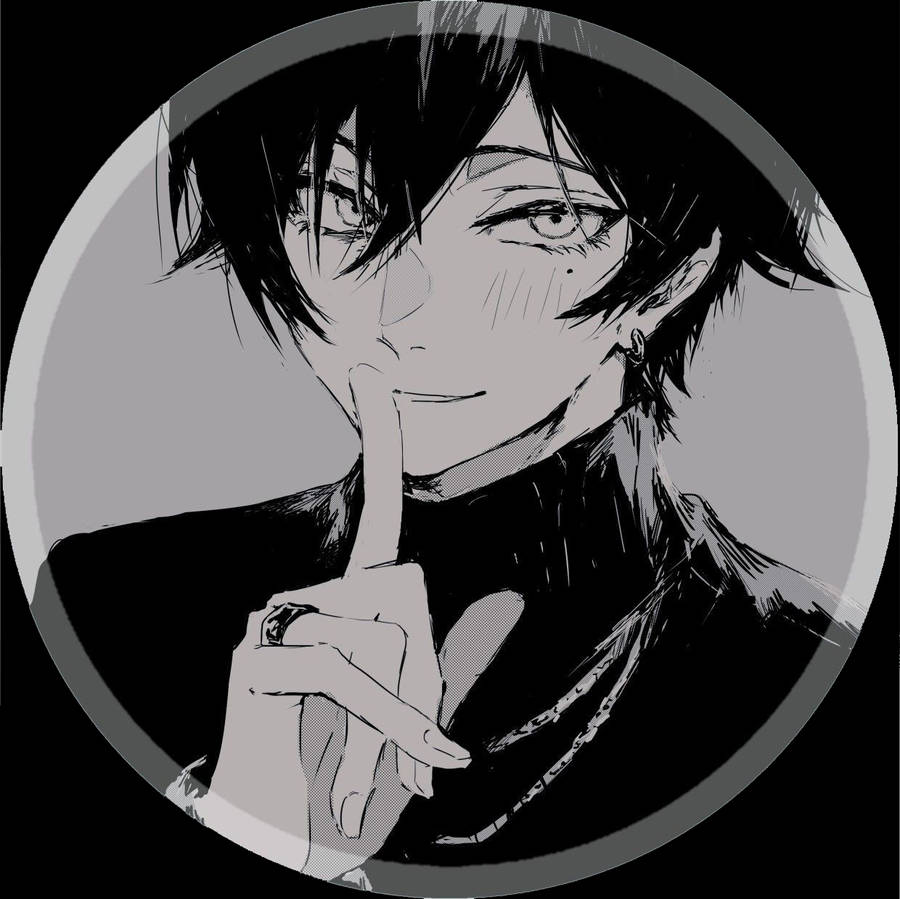 Aesthetic Anime Boy Icon Hush Fingers Wallpaper