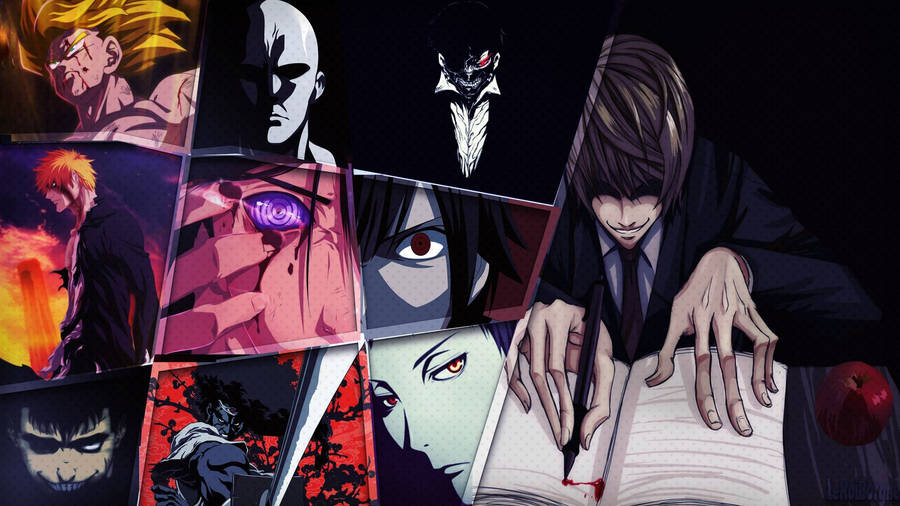 Aesthetic Anime Desktop Collage Of Boys Wallpaper