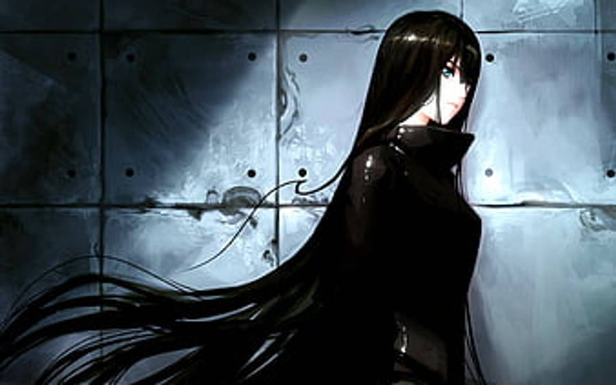 Aesthetic Anime Emo Girl Long Hair Wallpaper