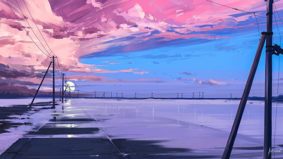 Aesthetic Art Pastel Scenery Wallpaper