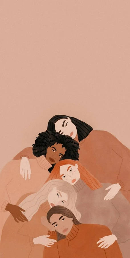 Aesthetic Artwork Of Women For Iphone Wallpaper