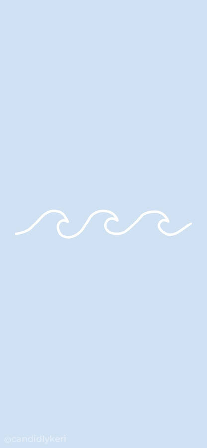 Aesthetic Baby Blue Wave Art Wallpaper