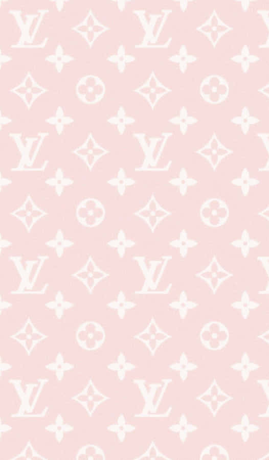 Aesthetic Baby Pink Louis Vuitton Logo Wallpaper